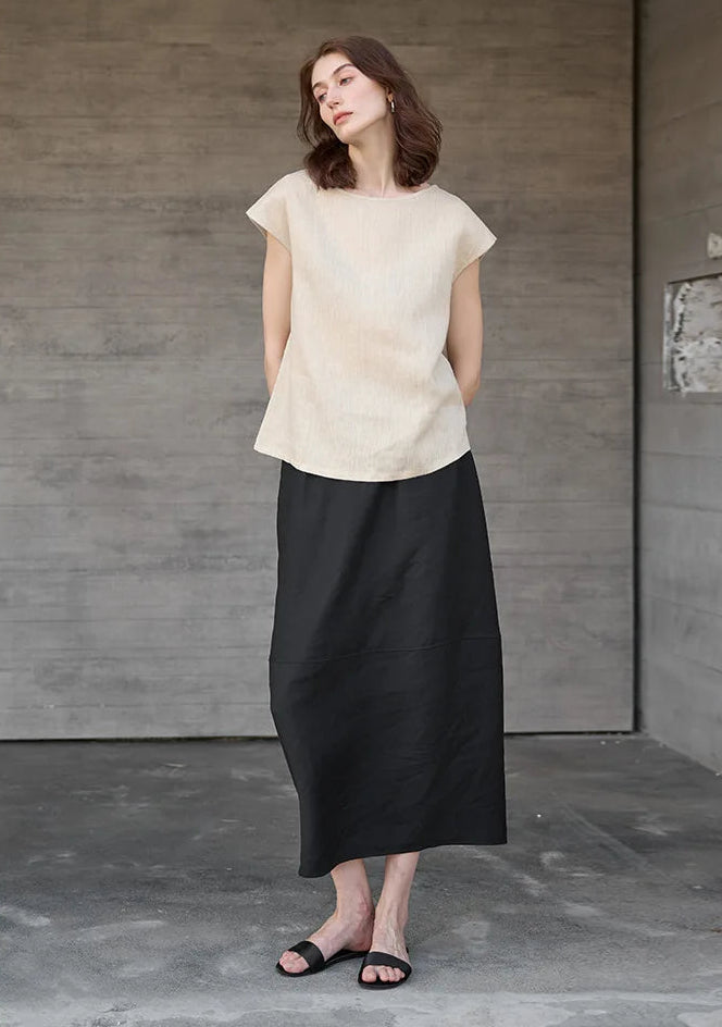 Claudette Cap Sleeve Linen Top