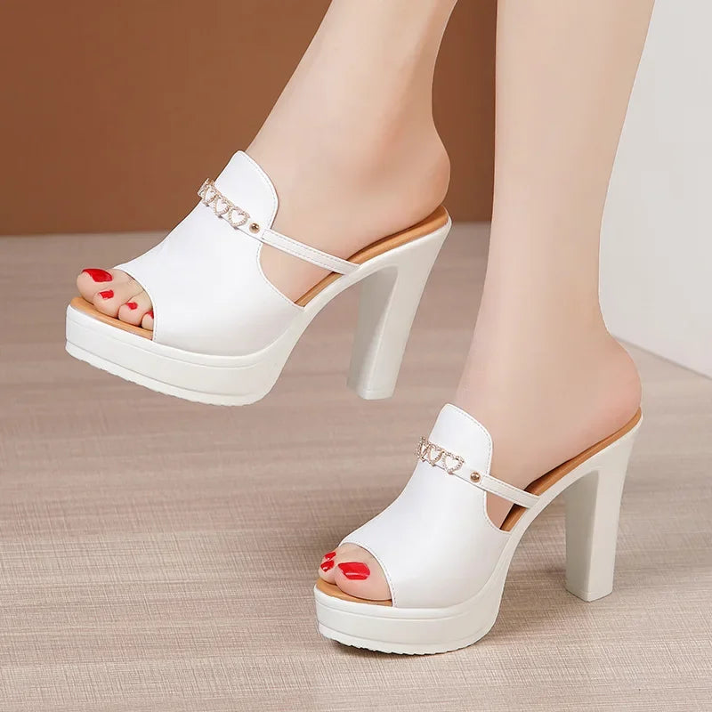 Cuoricini Heart-Charm Platform Slides