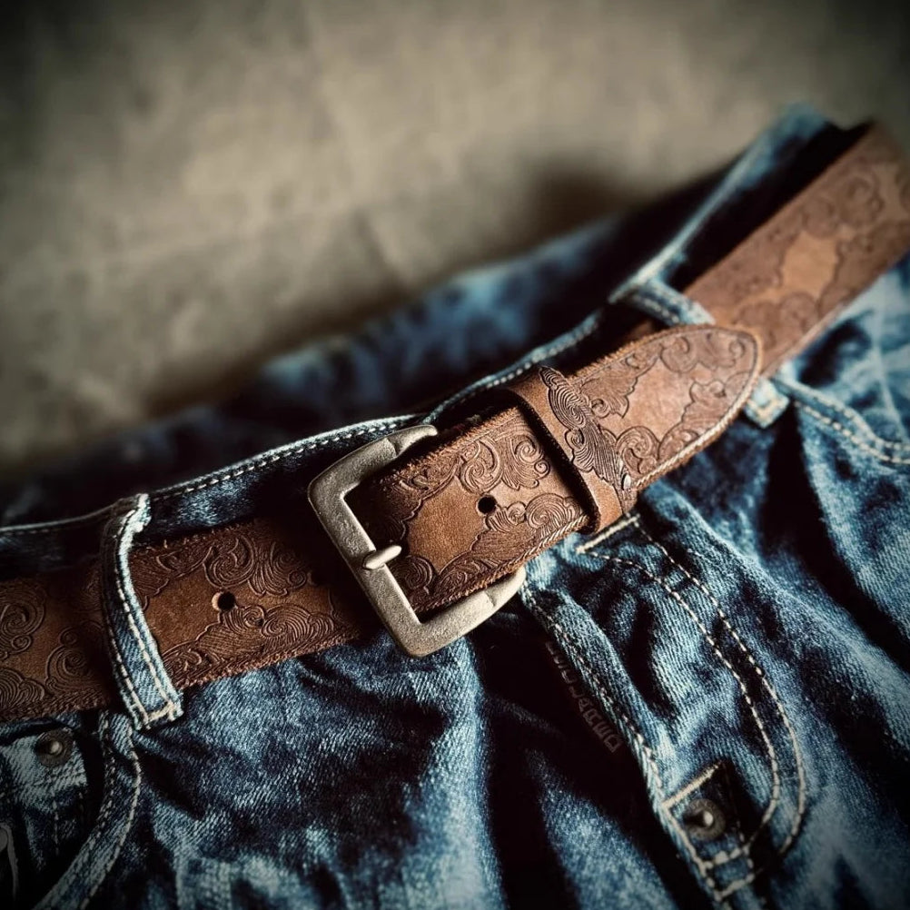 Dakota Carved Leather Belt
