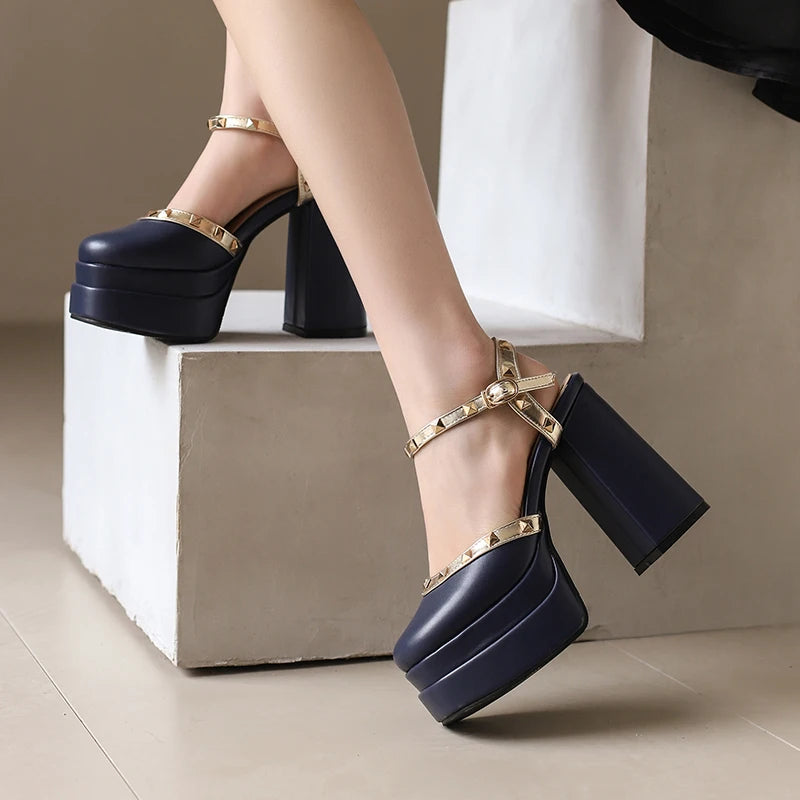 Lacera Stud Platform Heels