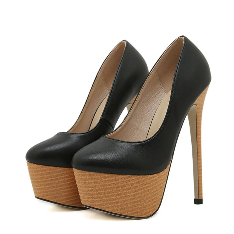 Colonna Wood-Platform Slingback Pumps