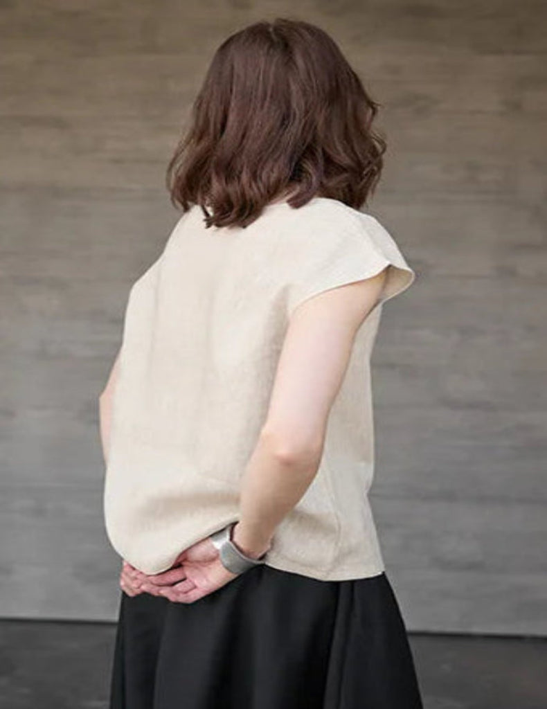 Claudette Cap Sleeve Linen Top