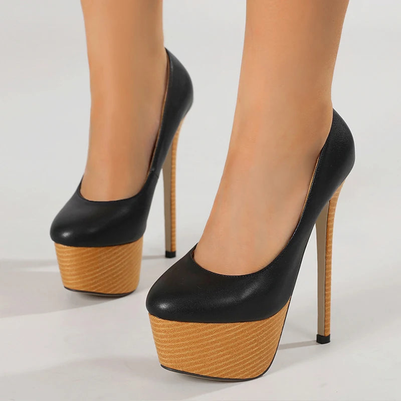 Colonna Wood-Platform Slingback Pumps