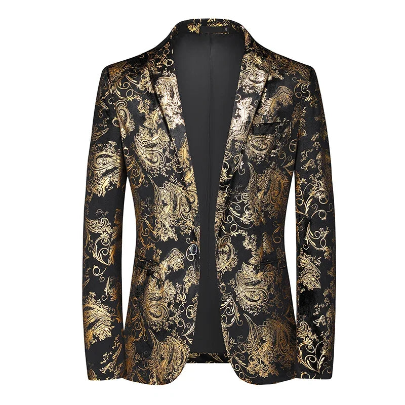 Barocco Foil-Print Party Blazer
