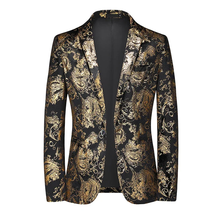 Barocco Foil-Print Party Blazer