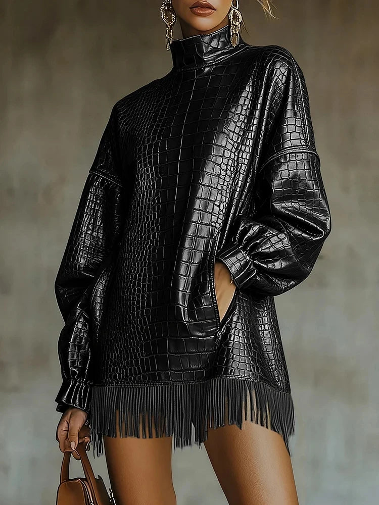 Coccodrillo Fringe-Hem Mini Dress