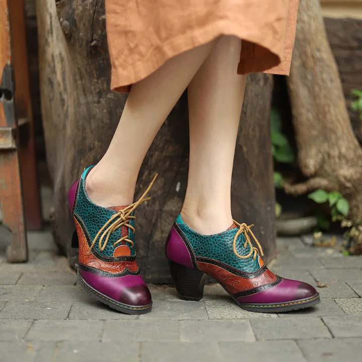 Paisley Patchwork Brogue Pumps