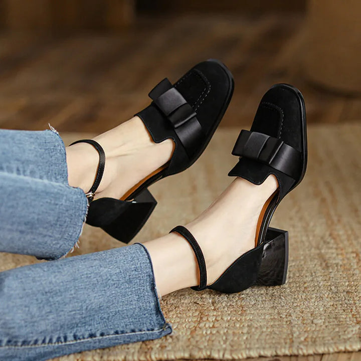 Fiocchetta Bow Square-Toe Mary Janes