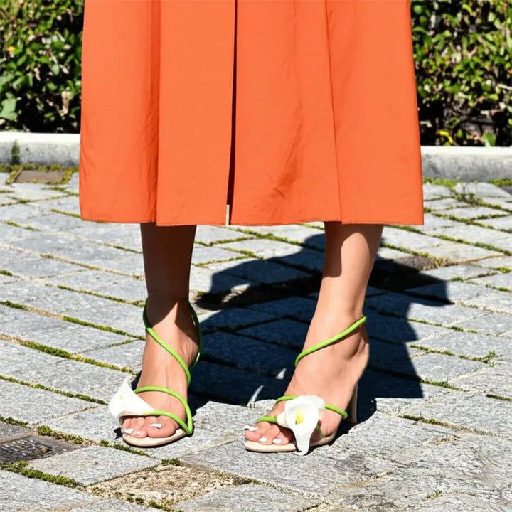 Calla Stem Slingback Kitten Heels