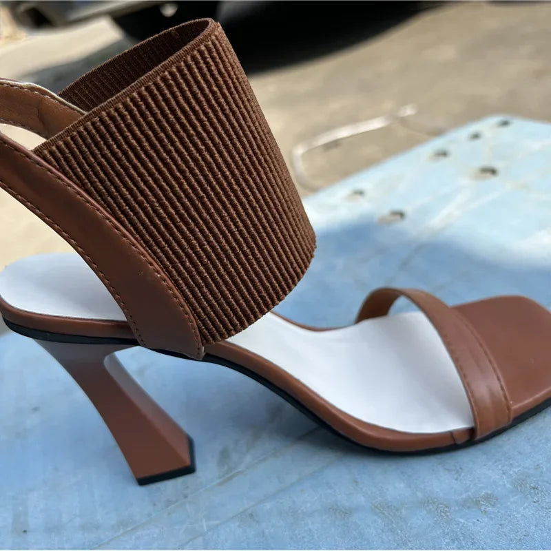 Piramide Elastic Slingback Heels