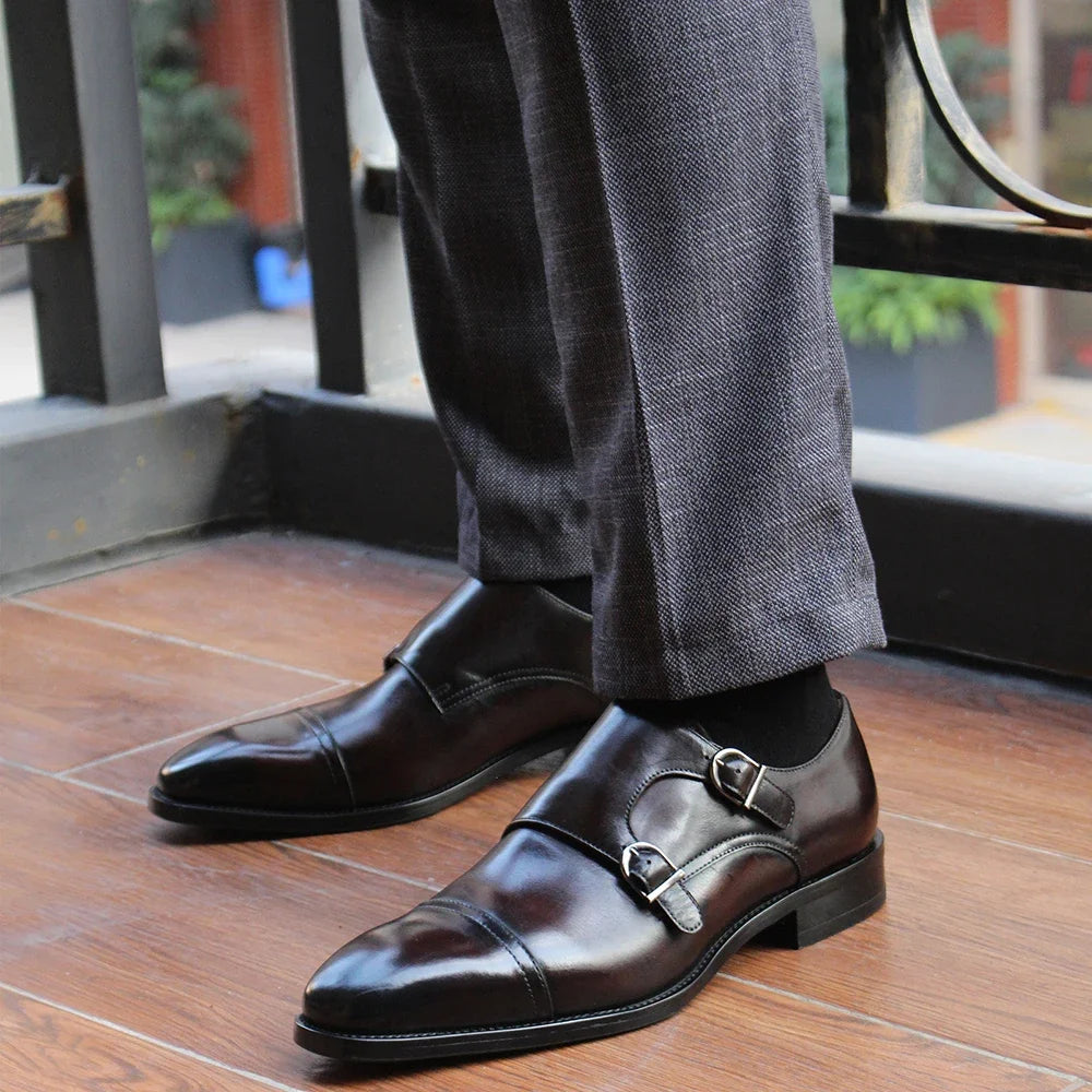Veneziano Double Monk Cap-Toe Shoes