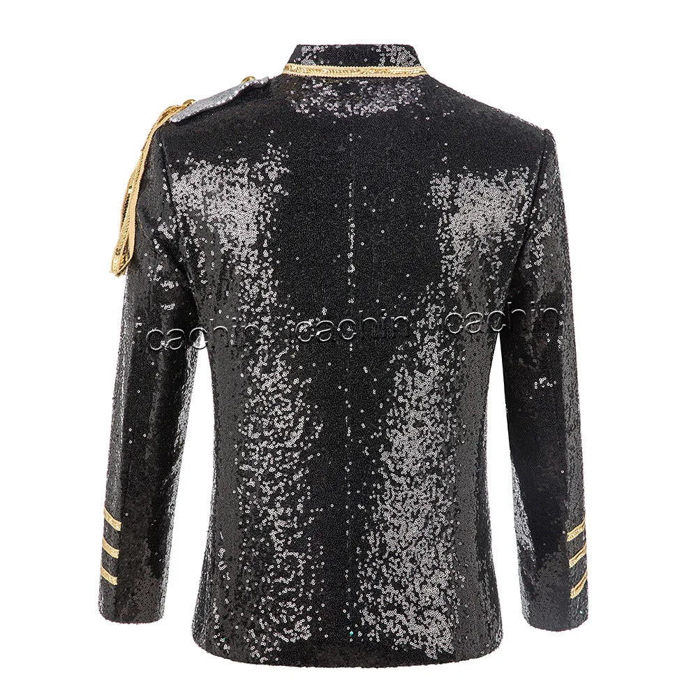 Tamburino Chain-Front Sequin Blazer