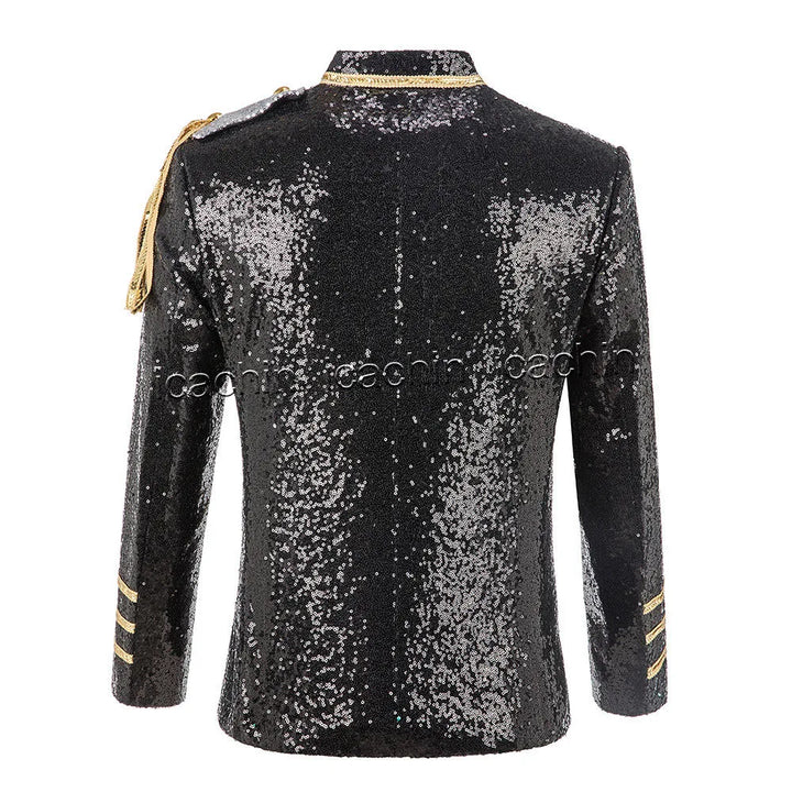 Tamburino Chain-Front Sequin Blazer
