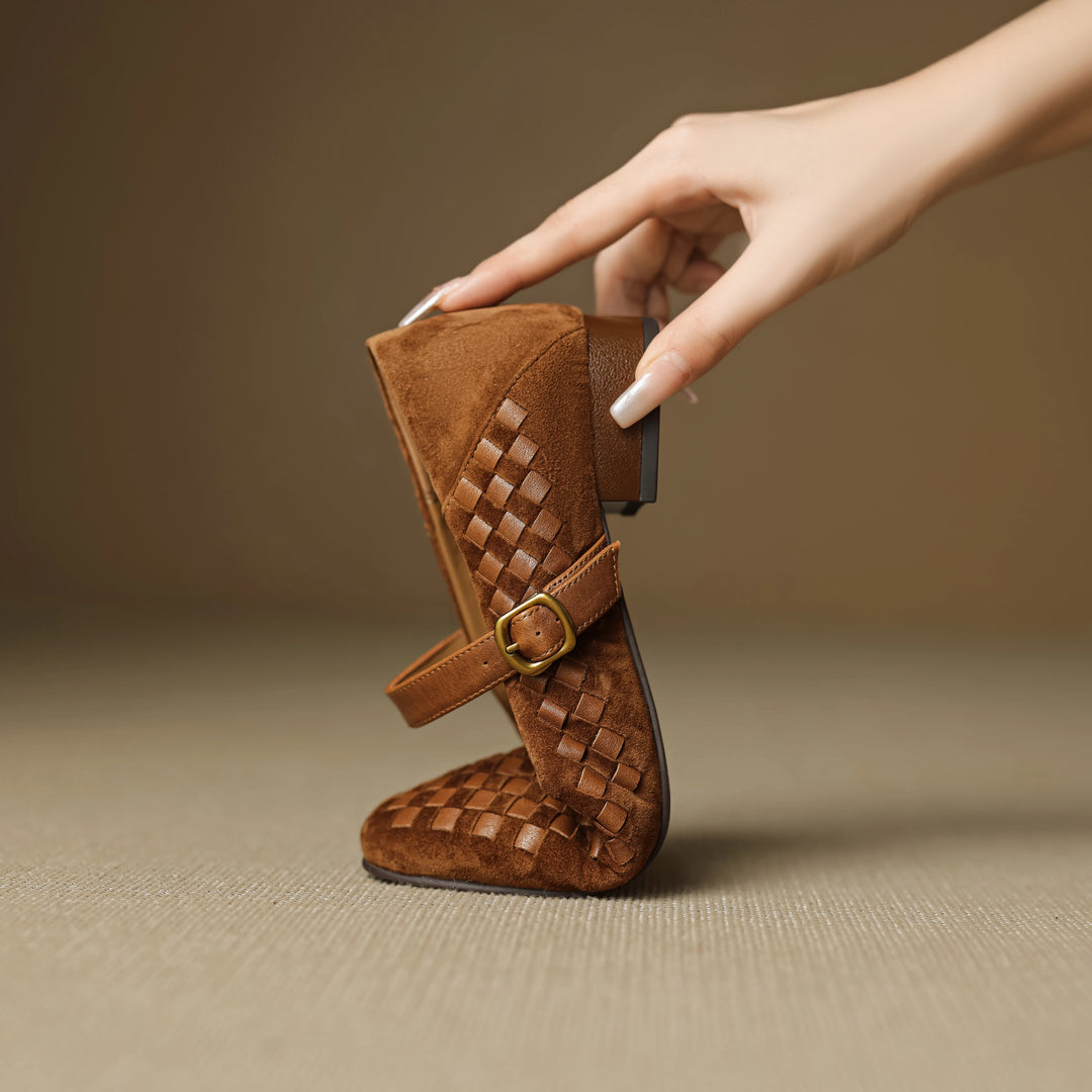 Florentina Woven Leather Pumps