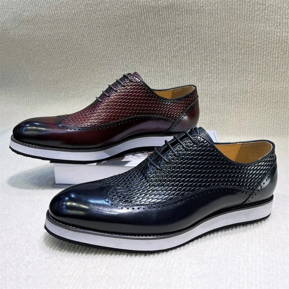 Vittorio Embossed Leather Oxfords