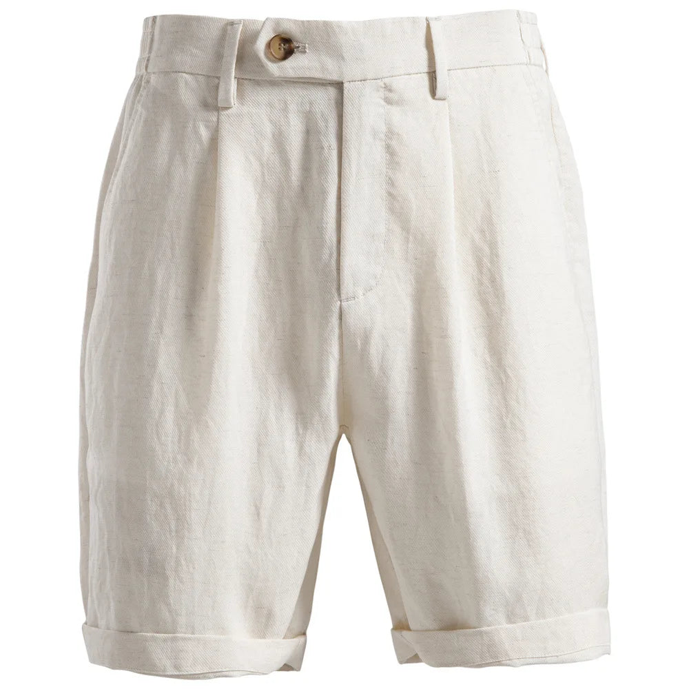Coastline Pleated Linen Shorts