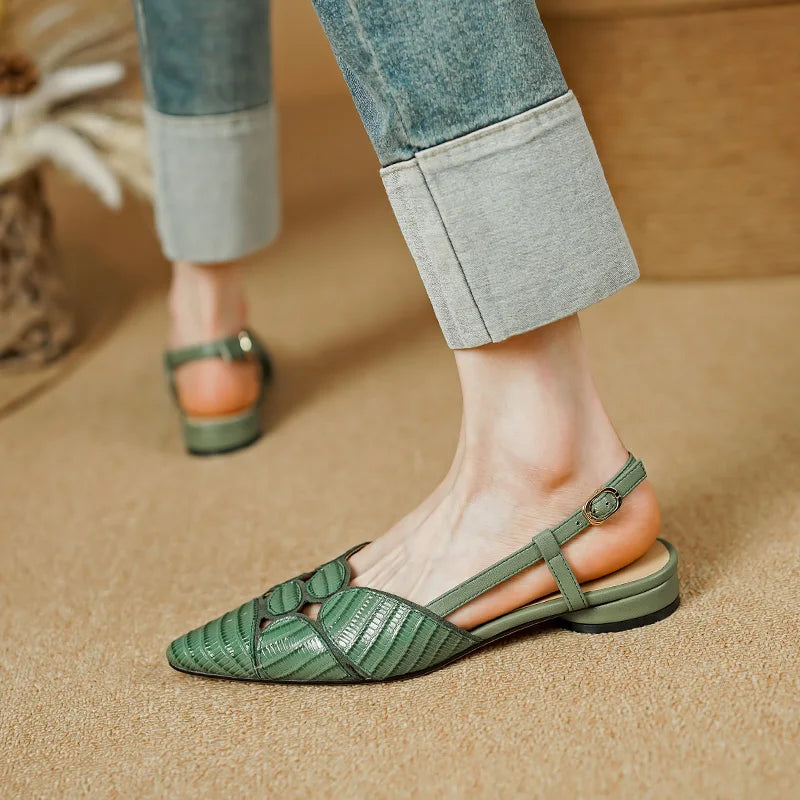 Petalo Leather Slingbacks