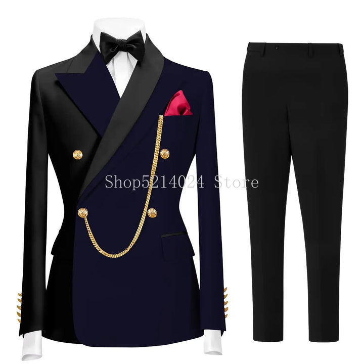 Cavaliere Chain Double-Breasted Tuxedo