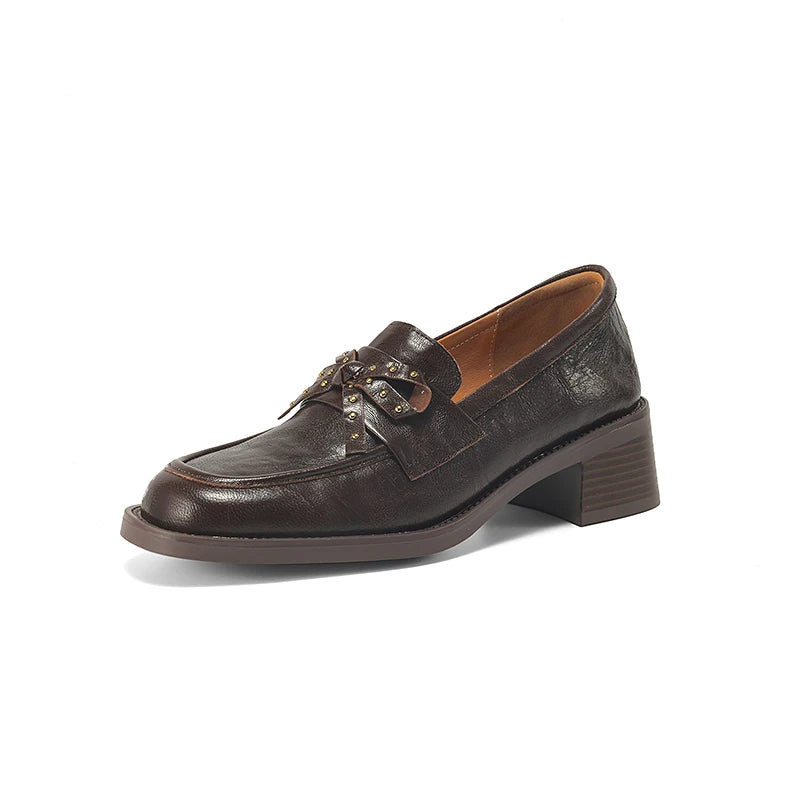 Elowen Rivet Bow Loafers