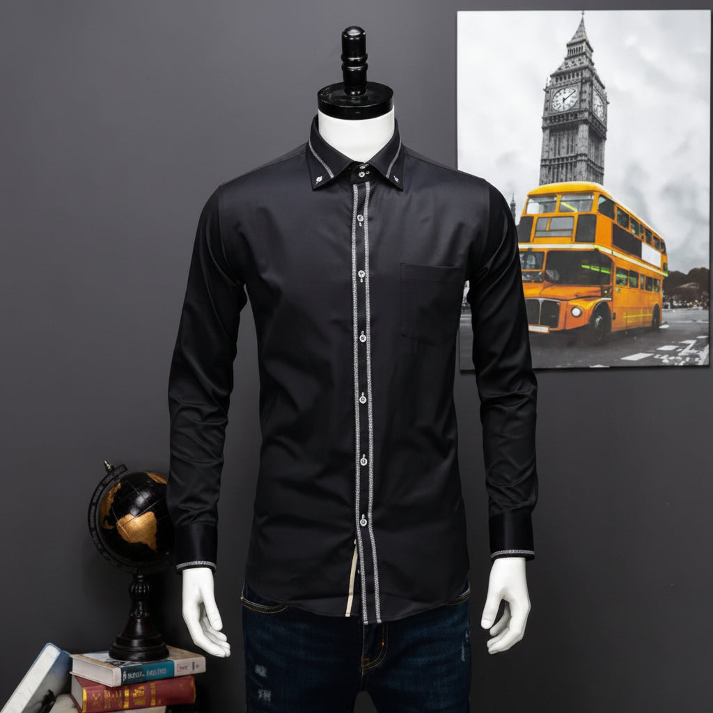Veyron Zip-Placket Dress Shirt