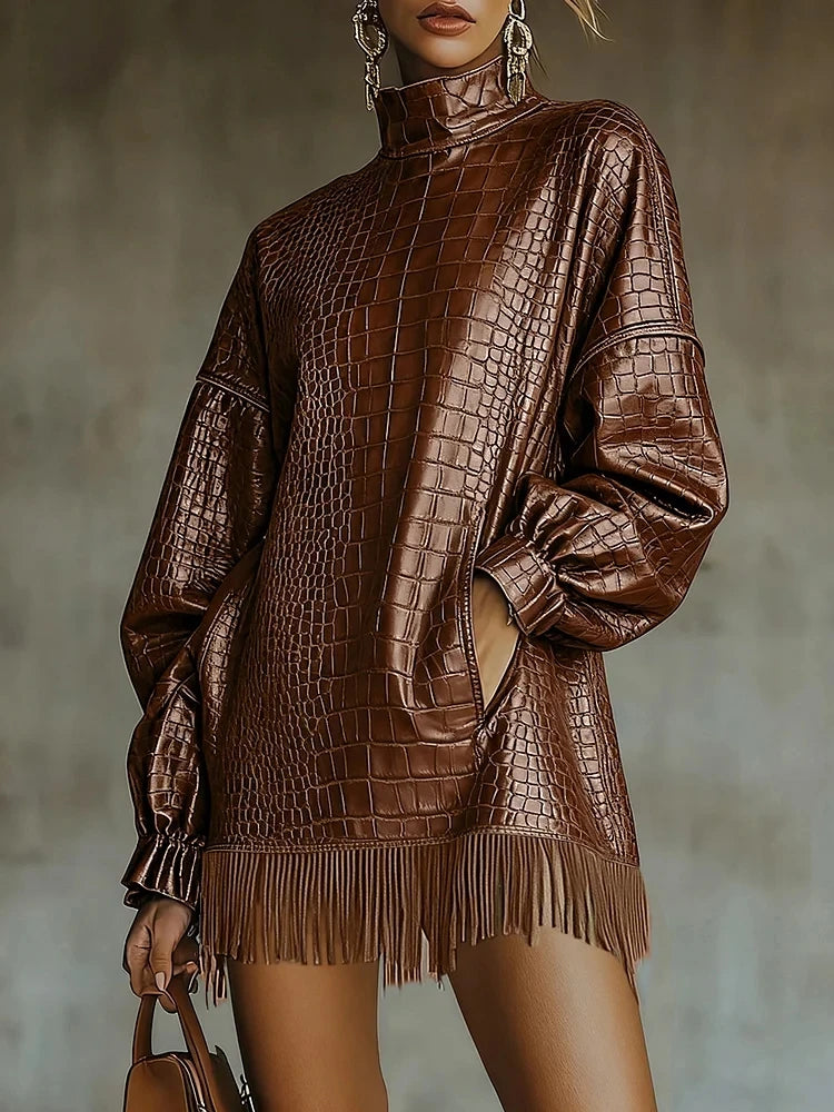 Coccodrillo Fringe-Hem Mini Dress