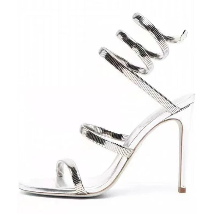 Spirale Coil Ankle-Wrap Sandals