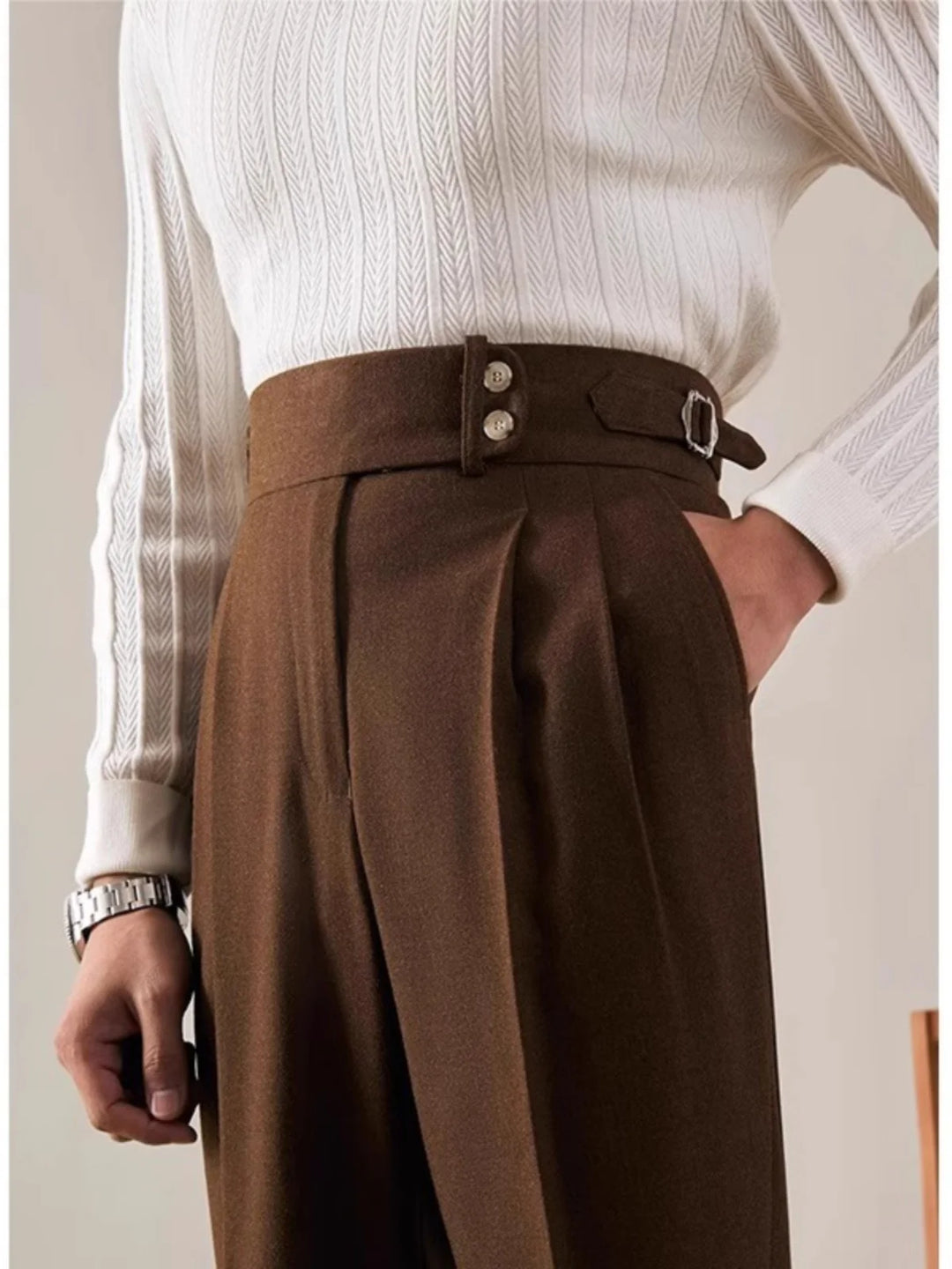 Napoli High-Rise Pleated Trousers