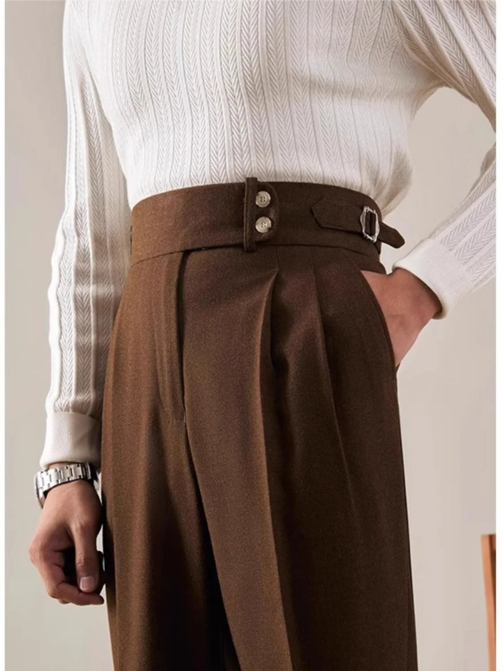 Napoli High-Rise Pleated Trousers