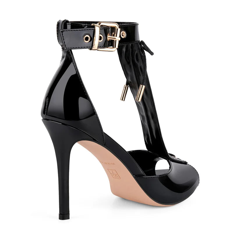 Allacciata Lace-Up T-Strap Stiletto Sandals