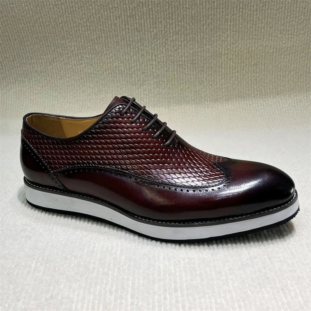 Vittorio Embossed Leather Oxfords