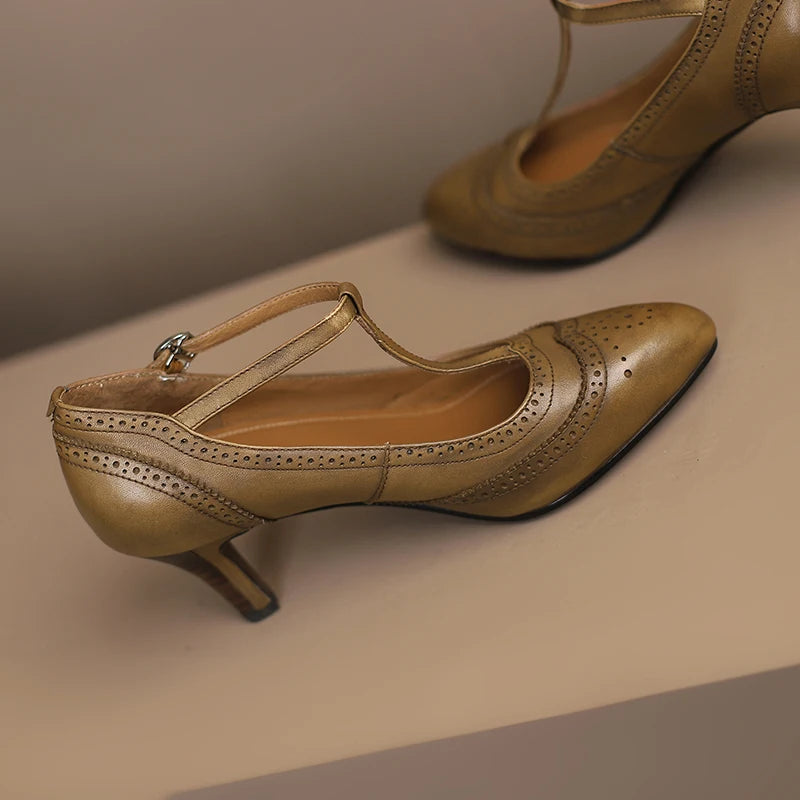 Mirella Vintage Leather Pumps