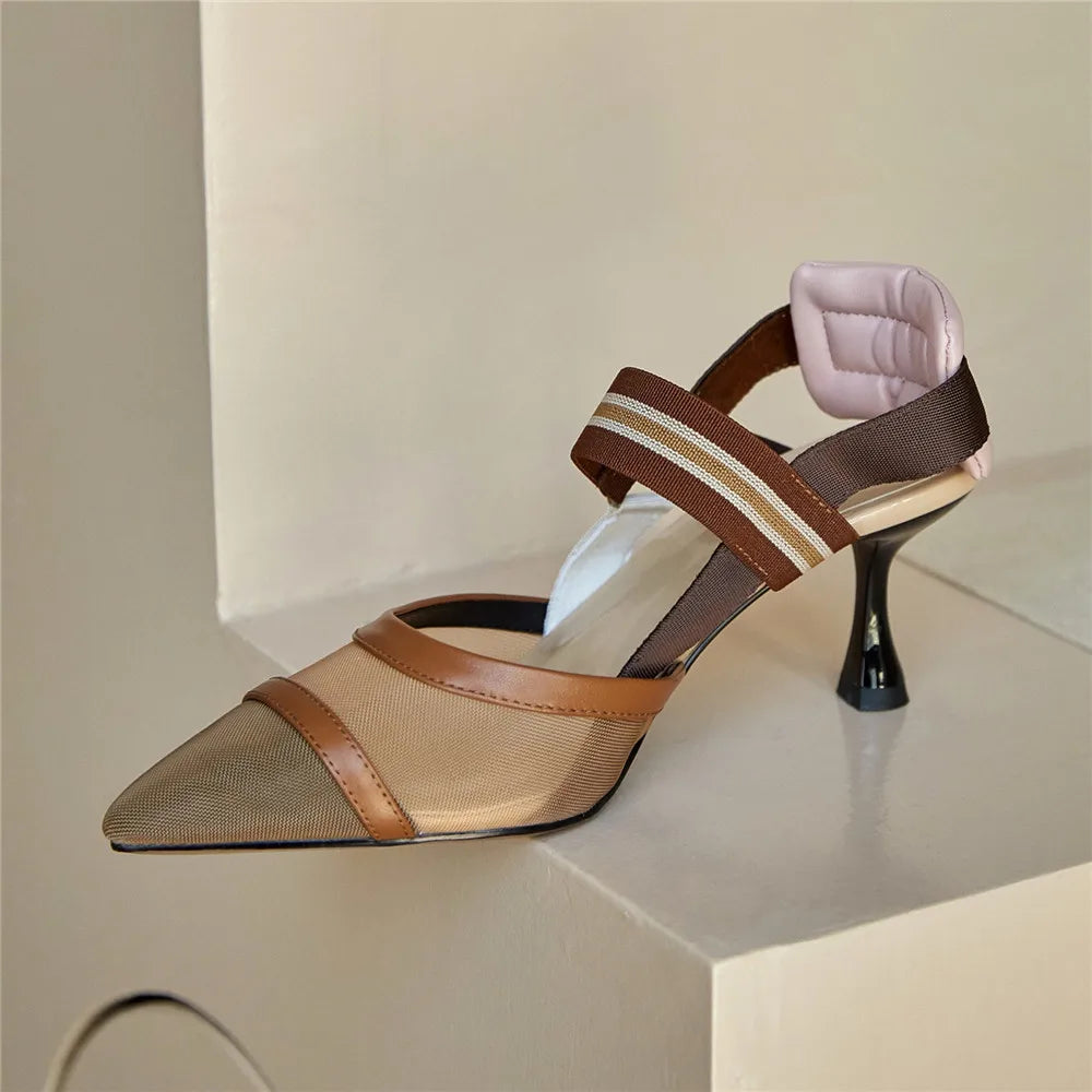 Retina Mesh Slingback Heels