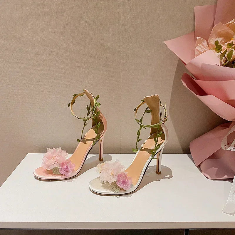 Giardina Floral Vine Stiletto Sandals