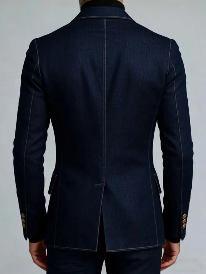 Ammiraglio Double-Breasted Denim Blazer