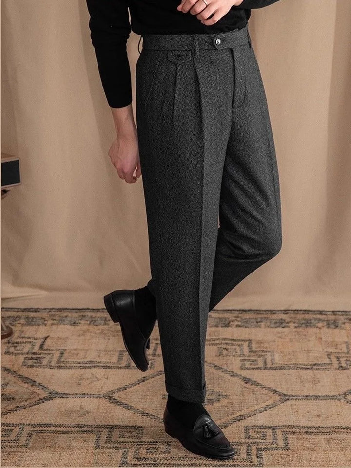 Herringbone Wool Trousers