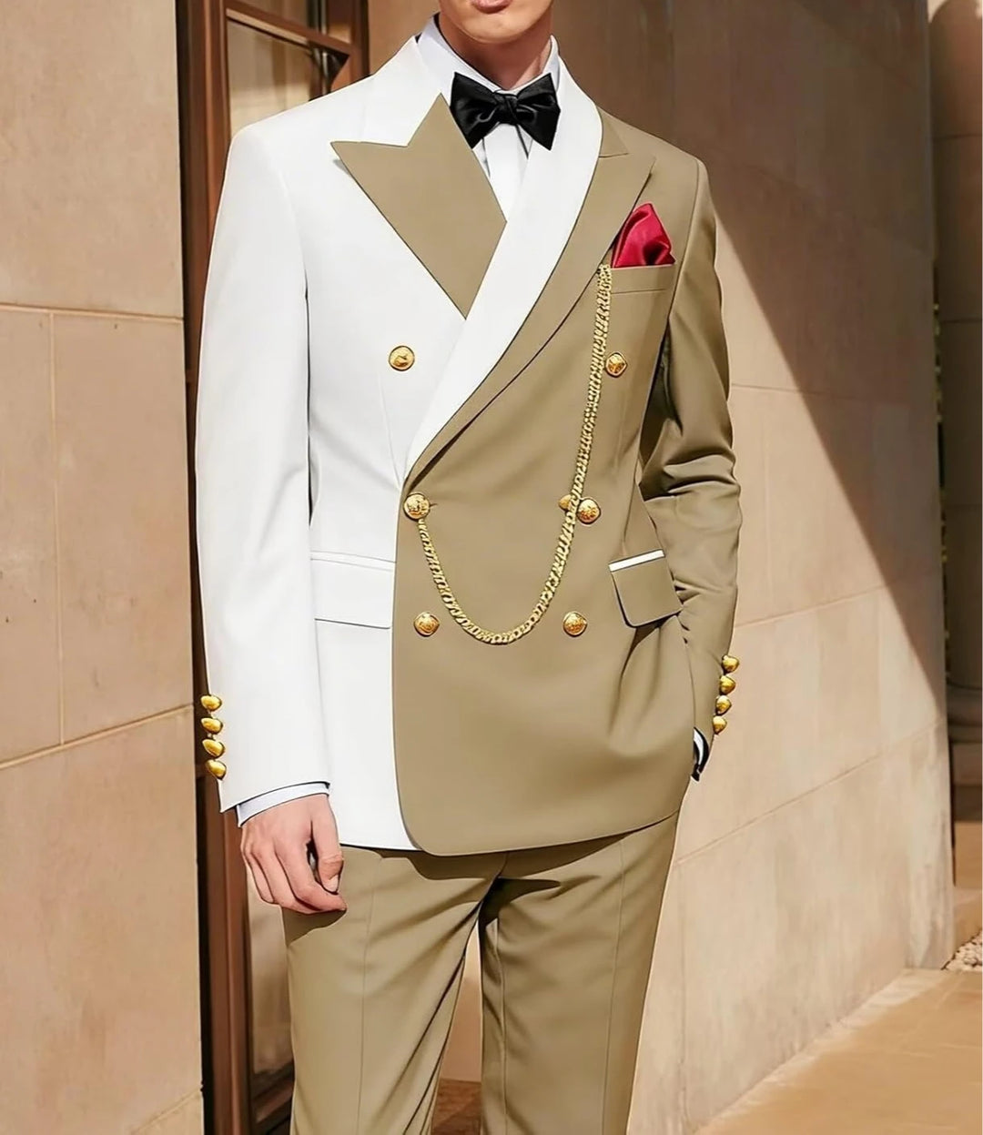 Cavaliere Chain Double-Breasted Tuxedo