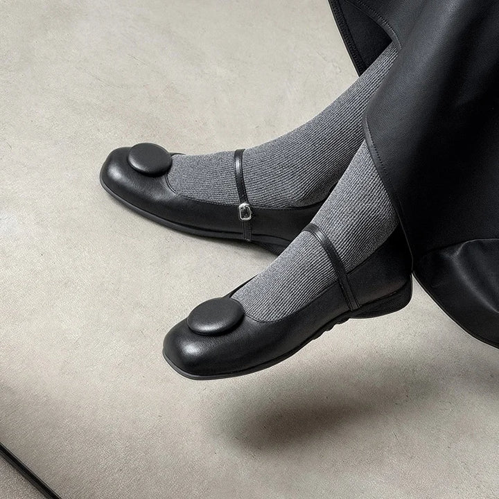 Bottoni Moda Strap Flats