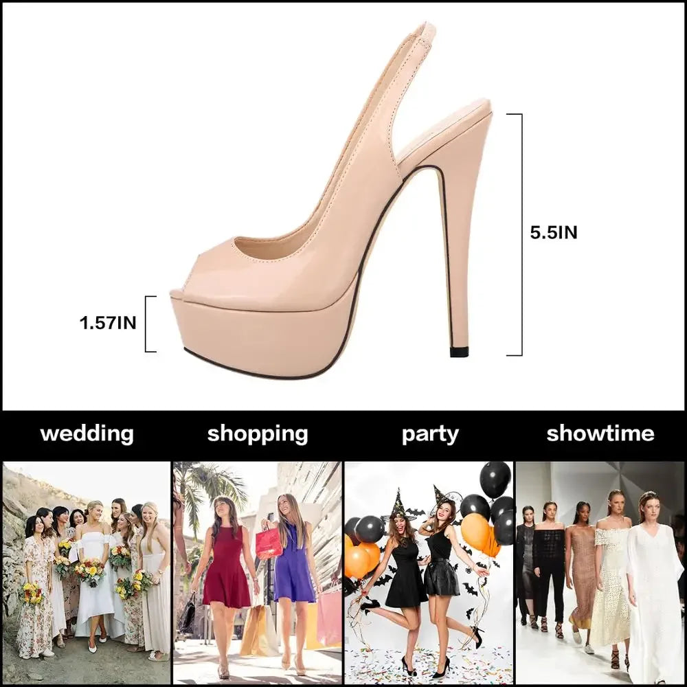 Altezza Peep-Toe Platform Slingbacks