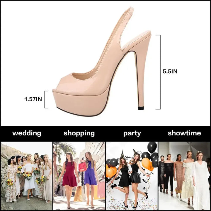 Altezza Peep-Toe Platform Slingbacks