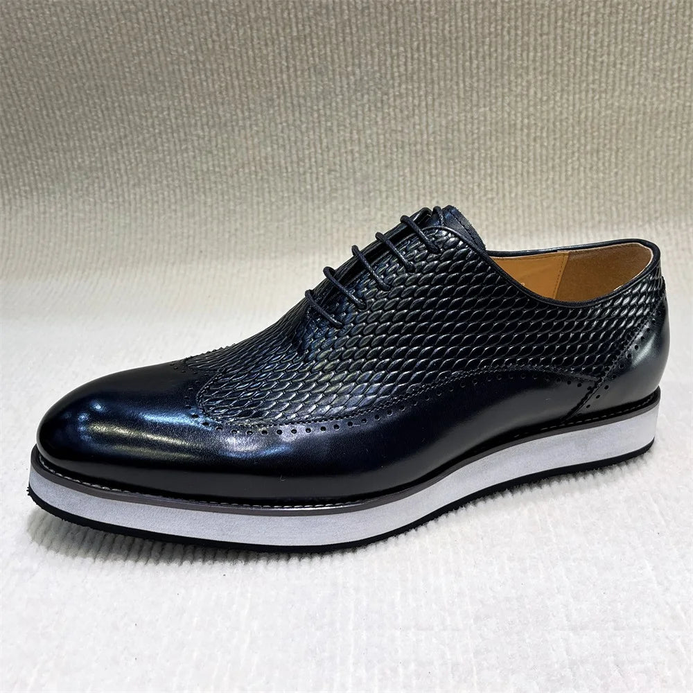 Vittorio Embossed Leather Oxfords
