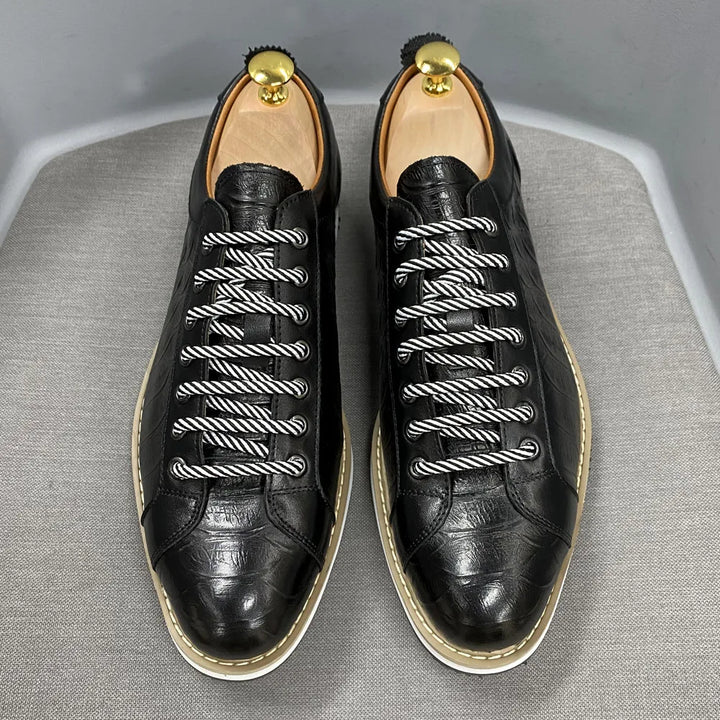 Coccodrino Croc-Embossed Leather Sneakers