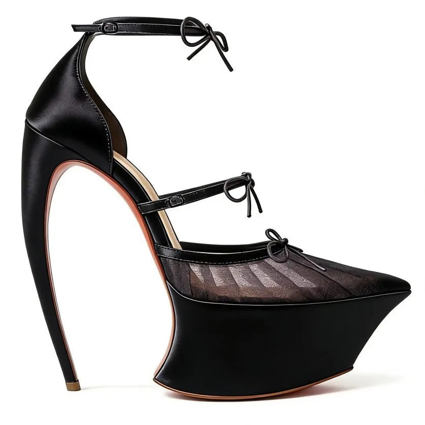 Arabesca Curved-Heel Platform Pumps
