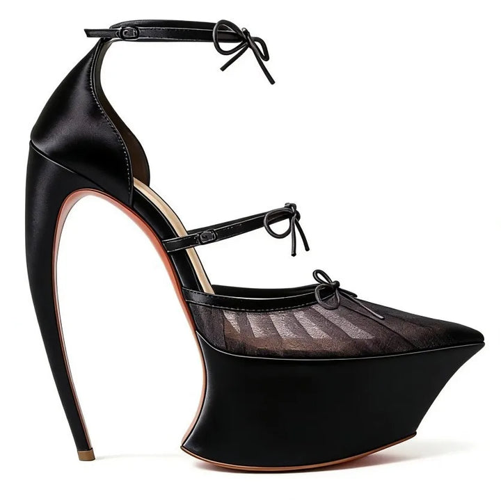 Arabesca Curved-Heel Platform Pumps