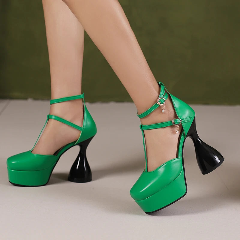 Clessidra T-Strap Platform Heels