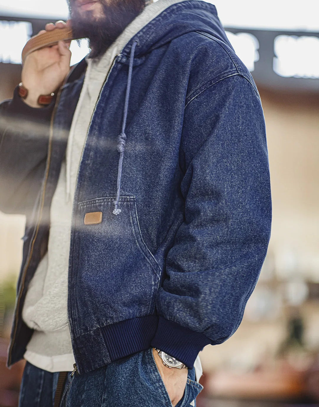 Foundry Hooded Denim Jacket