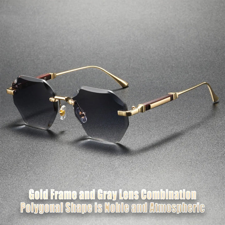 Sfaccettato Rimless Polygon Sunglasses
