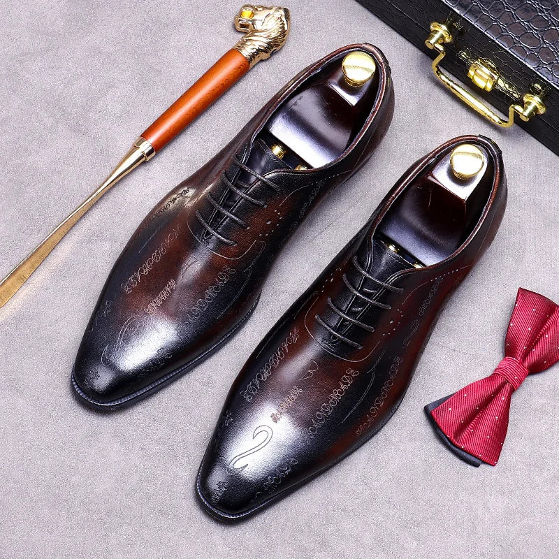 Incisione Engraved Oxford Shoes