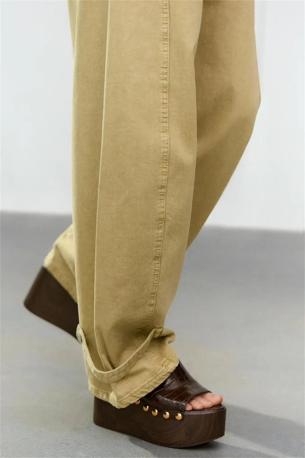 Brindle Studded Platform Mules