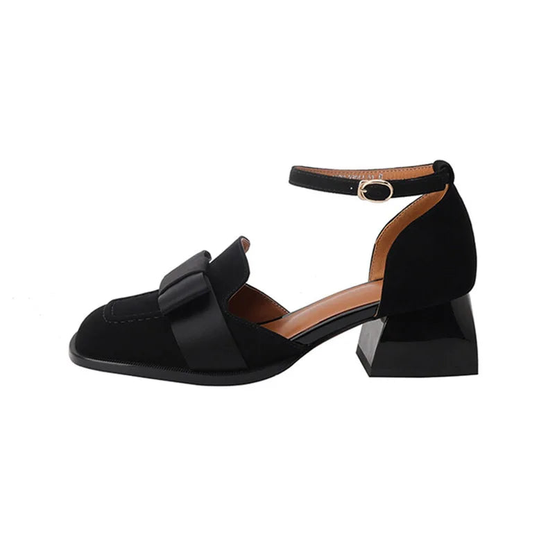 Fiocchetta Bow Square-Toe Mary Janes