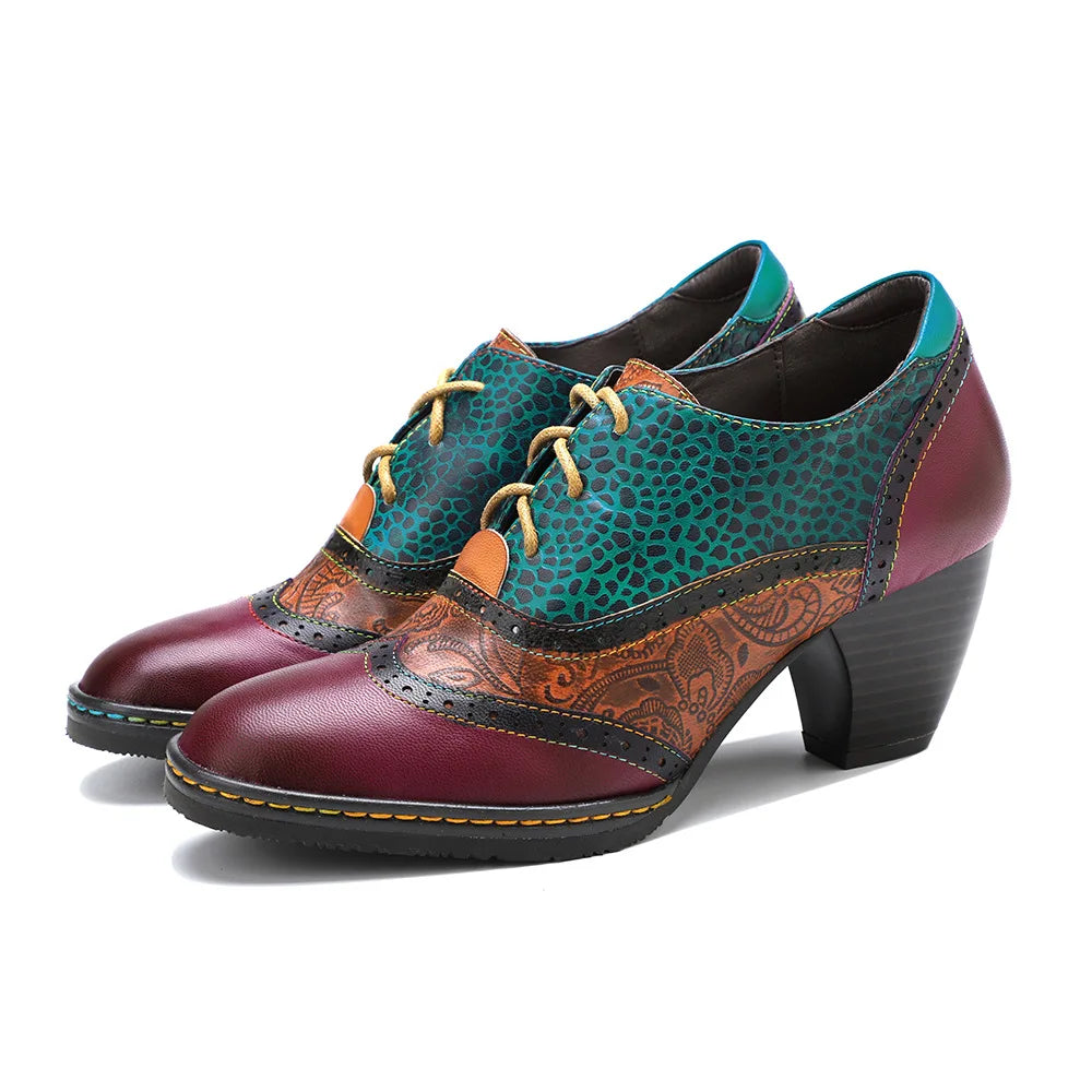 Paisley Patchwork Brogue Pumps